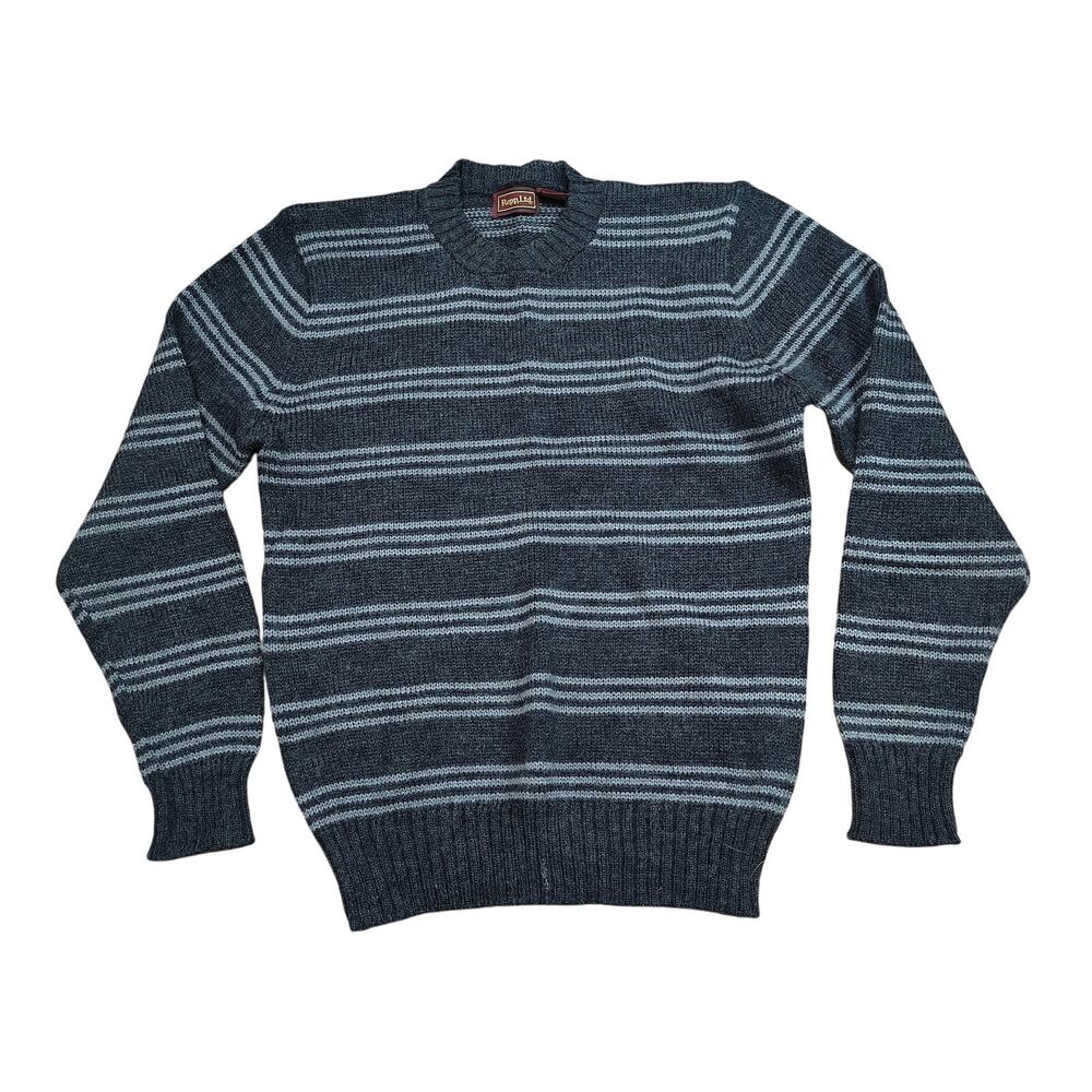 Vintage 90s Sunbow Repp, Ltd Stripe Mohair Blend Knit Sweater Men L